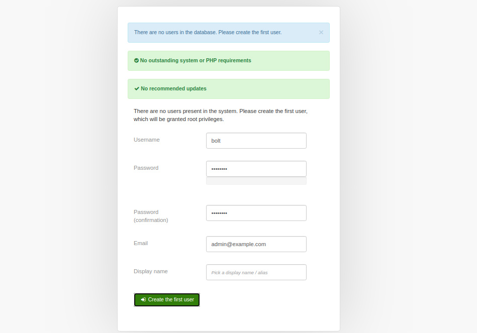 Crear usuario administrador