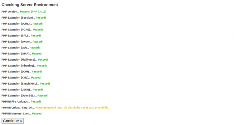 Comprueba el entorno del servidor