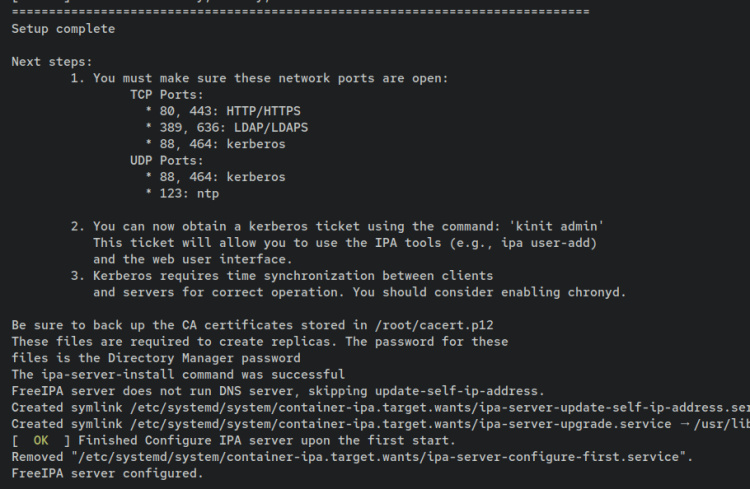 configuración finalizada