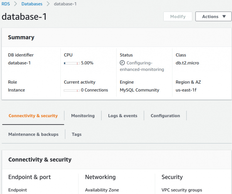 No hay error de CloudWatch