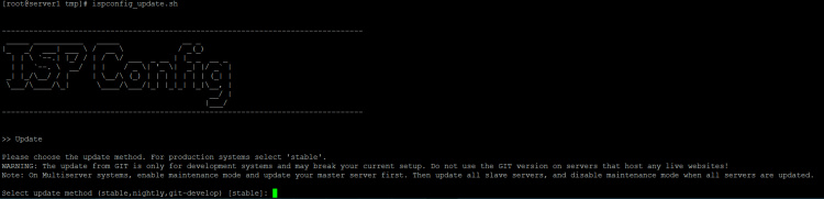 Actualización estable de ISPConfig