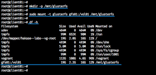 configurar el cliente GlusterFS