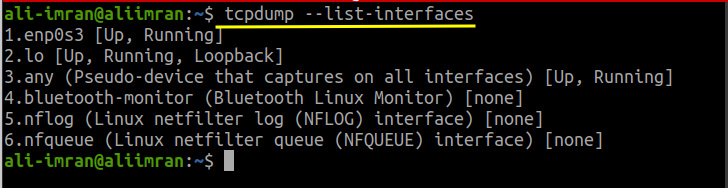 Listado de interfaces