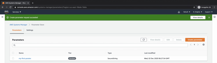 Lista de parámetros de la tienda