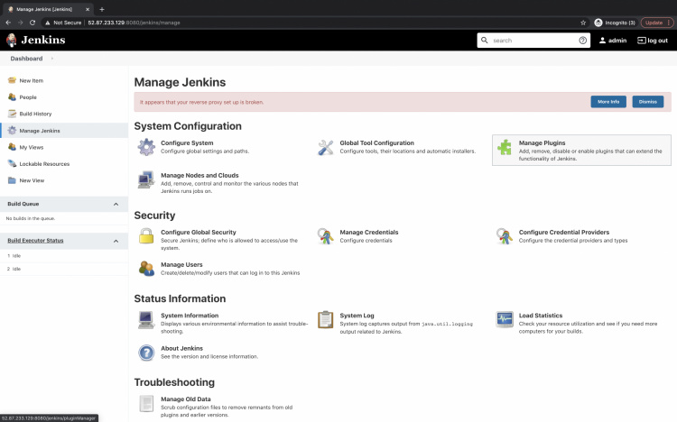 Gestionar Jenkins