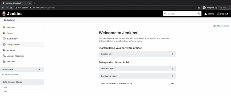 Volver al panel de control de Jenkins
