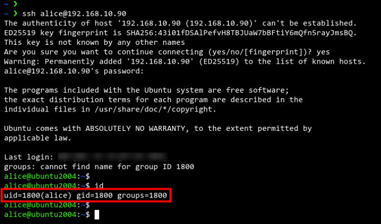 Iniciar sesión en el servidor con SSH utilizando el usuario OpenLDAP