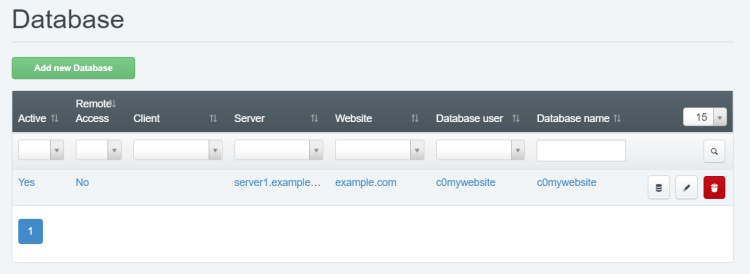 Base de datos MySQL para un sitio web en ISPConfig