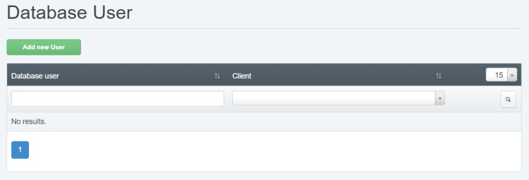 Añadir nuevo usuario de Base de Datos