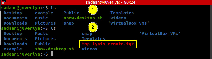 Archivo Tar en la máquina remota