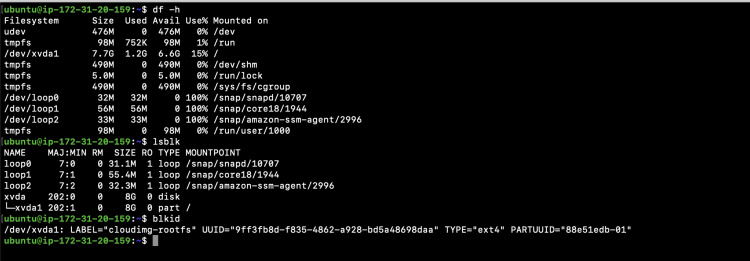 Espacio en disco actual