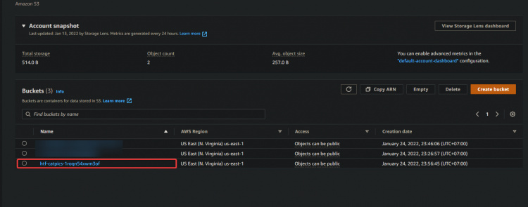 navega a tu panel S3