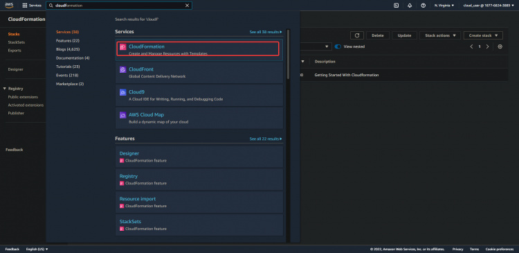 navega hasta tu CloudFormation.