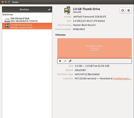Administrador de discos de Ubuntu