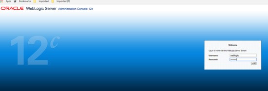 Inicio de sesión en el servidor Oracle Weblogic