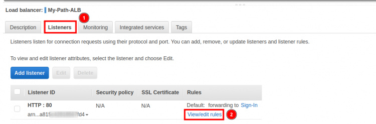 Configuración de los oyentes