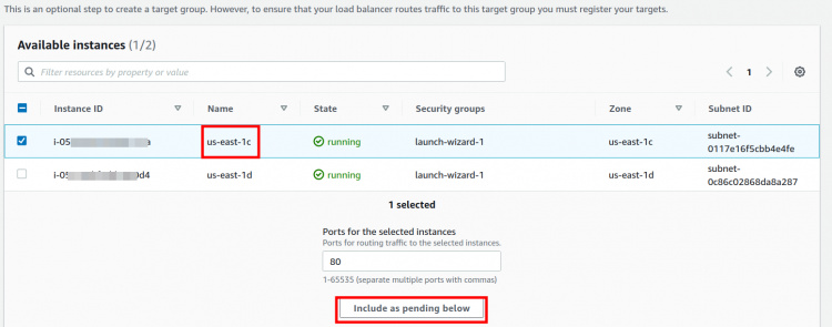 Registro de instancias EC2 en los grupos de destino