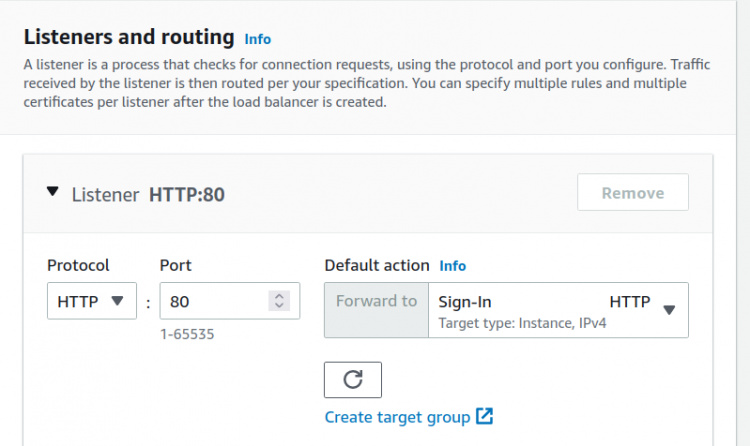 Configurar los oyentes del equilibrador de carga