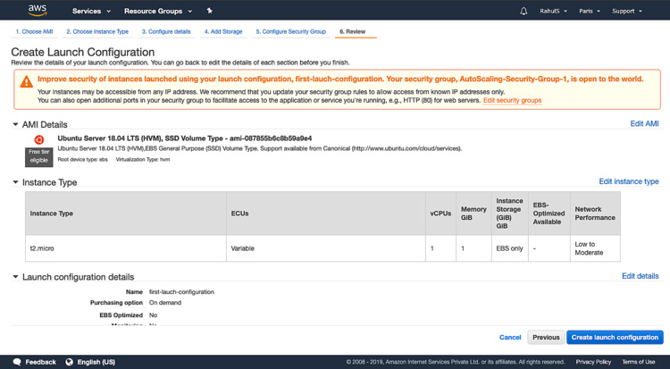 Crear la configuración de lanzamiento