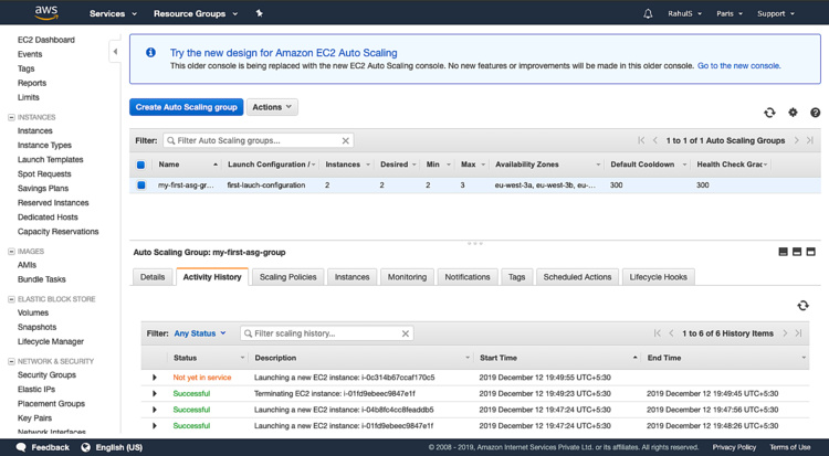 Lanzamiento de una nueva instancia
