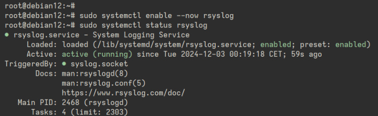 comprobar rsyslog