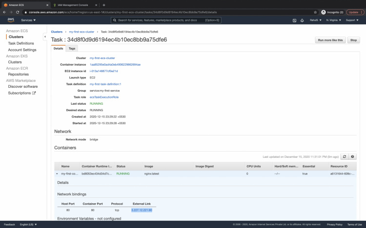 Obtener un enlace externo de la tarea