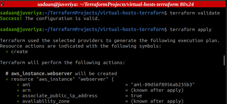 Aplicar la configuración de Terraform