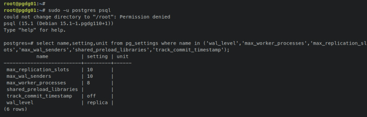 comprueba el nivel de wal
