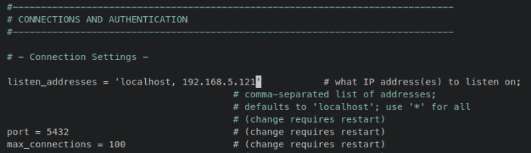 configuración dirección postgres01