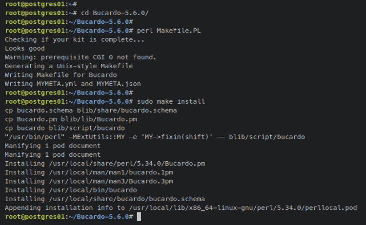 compilar instalar bucardo