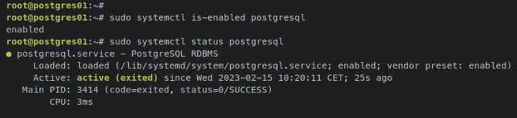 verificar postgresql