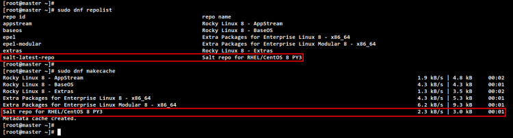 comprobar el repositorio y generar nuevos metadatos