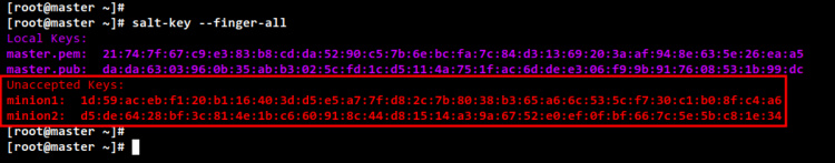 lista de claves de huellas dactilares