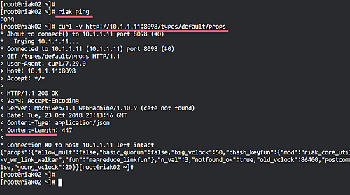 Utiliza riak ping para probar el servidor