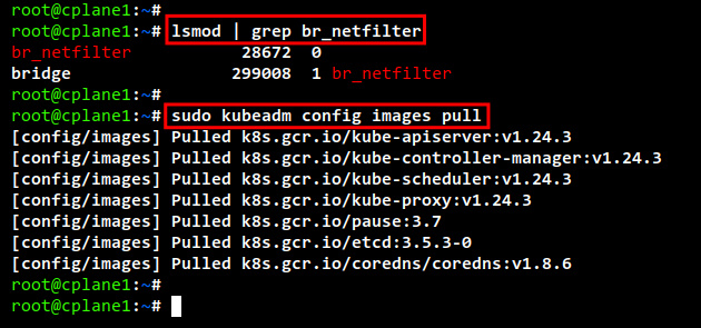 comprobar los módulos del núcleo y descargar las imágenes