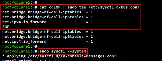 configurar los parámetros de sysctl
