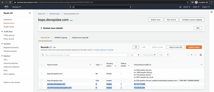 Los registros se actualizan con la IP del nodo maestro