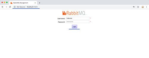 Inicio de sesión en RabbitMQ