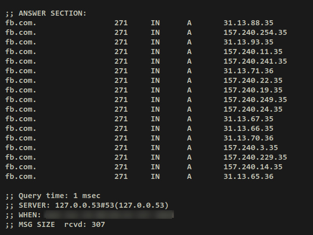 cavar fb.com después de la caché