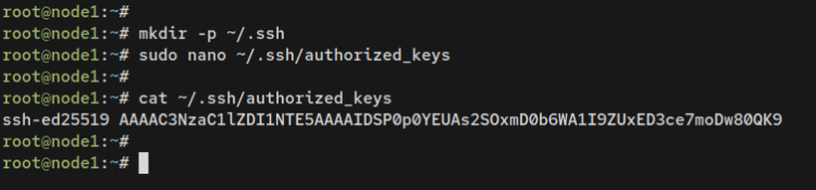 añadir clave SSH al nodo