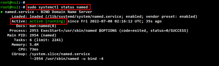 comprobar estado nombre dns secundario
