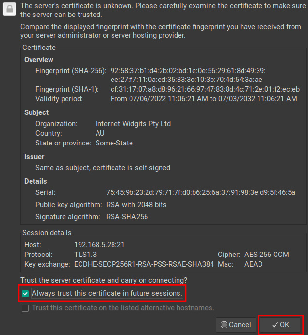certificados de confianza