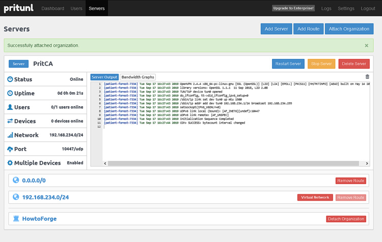 Servidor VPN iniciado