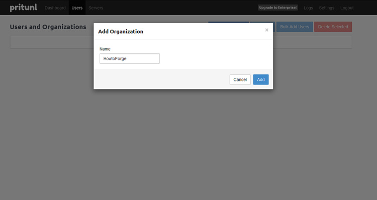 Añadir detalles de la organización