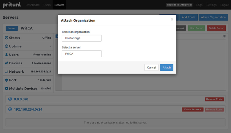 Adjuntar organización