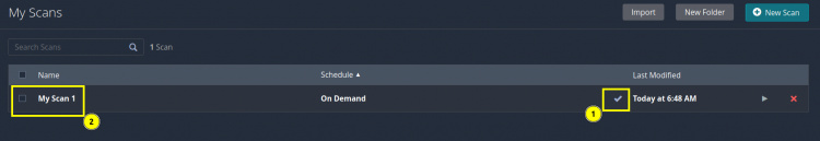 Comprobación del informe de exploración