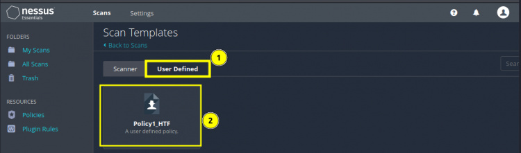 Seleccionar la plantilla de escaneo
