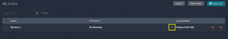 Escanear en estado de ejecución