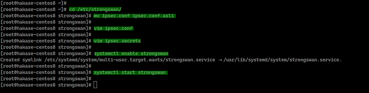 Activar el demonio Strongswan