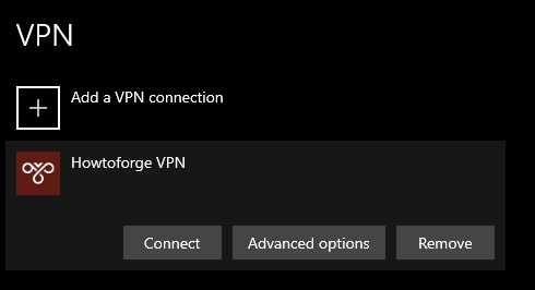 Lista de conexiones VPN de Windows